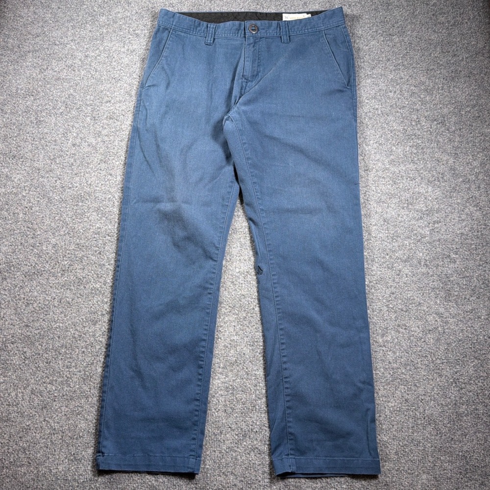 Volcom Chino Pants Mens 34 Blue Frickin Modern Stretch Skater Trousers